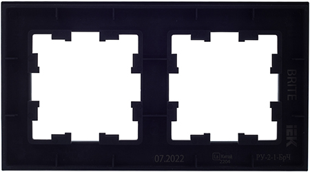 рамка 2-постовая IEK РУ-2-1-БрЧ Brite - вид с тыльной стороны