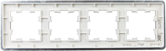 рамка 4-постовая IEK РУ-4-1-Бр металл алюминий RE Brite - вид с тыльной стороны