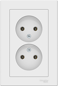 розетка 2-местная Systeme Electric AtlasDesign, лотос - внешний вид