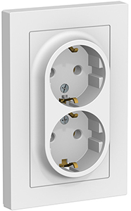 розетка 2-местная Systeme Electric AtlasDesign, з/к, в сборе, лотос - внешний вид