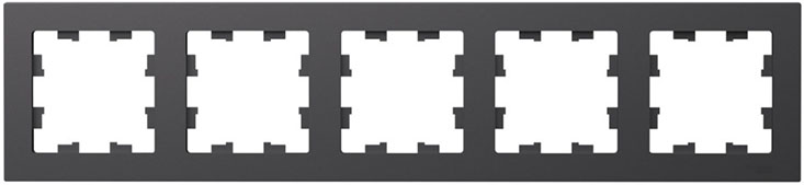 рамка 5-постовая Systeme Electric AtlasDesign, базальт - внешний вид