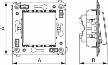 инвертор 1-клавишный DKC Avanti - размеры