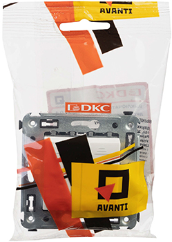 переключатель 2-клавишный DKC Avanti, цвет белое облако - упаковка