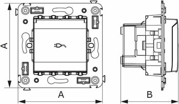 розетка 1-местная DKC Avanti, з/к + шторки + крышка, - размеры