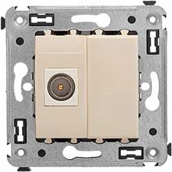 розетка TV одиночная DKC Avanti - внешний вид c 1 заглушкой на 1 модуль