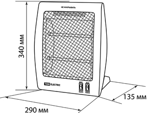 обогреватель кварцевый КО-1 TDM SQ2520-1701 - размеры