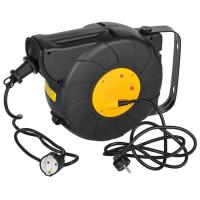 Удлинитель 1-мест 15м ПВС 3*1,5 черный катушка IP20 IEK TWIST автомат.смотка +2м