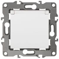 ЭРА12 белый розетка скрытая 1-мест заземление с крышкой шторки IP20 