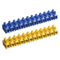 Клеммник ЗВИ 20А 12пар 10мм2 нг желтый/синий  1шт