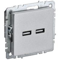 BRITE Роз. USB A+A 3,1А РЮ10-1-БрА алюм. IEK