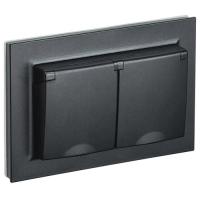 BRITE Роз. 2-я с кр. 16А в сб IP44 РСбш12-3-44-БрЧ черн. IEK