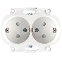 Стокгольм белый розетка скрытая 2-мест заземление шторки IP20 