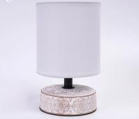 Светильник настольный 1*40Вт Е14 бежевый/белый Estares узор/патина
