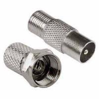 Набор штекер F+переход F(гнездо)-TV(штекер) 1шт+1шт серебро