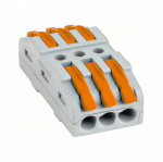 Клемма 6*4,0мм2 с рычажком серый EKF Проходная 25шт