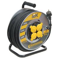 Удлинитель 4-мест 50м КГ 3*2,5 черный катушка металл IP44 IEK аналог9887511