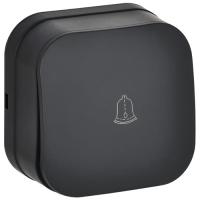 Глори черный выключатель кнопочный 1кл открытая 10А IP20 