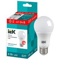 Лампа светодиодная 12-24В Е27 8Вт 4000К 760лм стандарт А60 матовая  IEK низковольтная