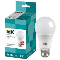 Лампа светодиодная Е27 25Вт 4000К 2500лм стандарт А80 матовая  IEK