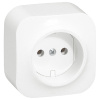 Кутео белый розетка открытая 1-мест IP20 