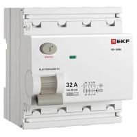 Выключатель дифференциальный (УЗО) 4Р 32А 30мА AC 6кА ВД-100N EKF PROxima