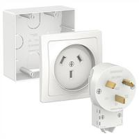 Комплект 32А 220В розетка+вилка+коробка открытая белый IP20 Бланка Schneider Electric 