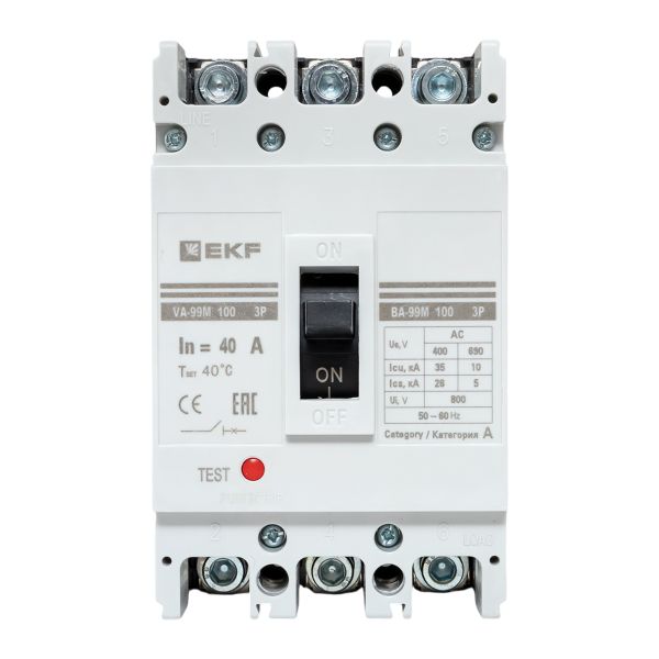 Автомат 3Р 40А 35кА ВА-99М PROxima EKF габ. 100