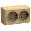 Октава сосна розетка открытая 2-мест заземление IP20 