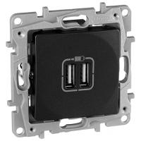 Этика антрацит розетка USB скрытая 2-ая 2400мА