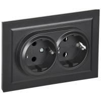 BRITE Роз. 2-я с з/к без з/ш 16А в сб. РС12-3-БрЧ черн. IEK