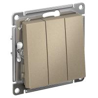 AtlasDesign шампань выключатель 3кл скрытая 10А IP20 