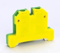 Зажим клеммный DIN-рейка 10мм2 70А желто-зеленый DEKraft