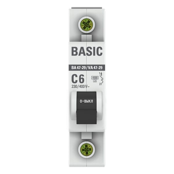 Автомат 1Р 6А C 4,5кА ВА47-29 EKF Basic 