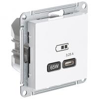 Атлас белый розетка USB скрытая 1-ая тип-C 65Вт