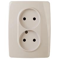 ЭРА12 слоновая кость розетка скрытая 2-мест IP20 