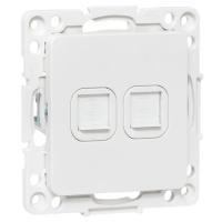 Стокгольм белый механизм RJ45 2x8(8) скрытая 2-ая 