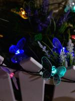 Гирлянда свд на солнечной батарее 4000мм IP44 20свд Бабочки мульти