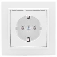 Минск белый розетка скрытая 1-мест заземление шторки IP20 