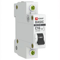 Автомат 1Р 16А C 4,5кА ВА47-29 EKF Basic 