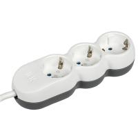 Удлинитель 3-мест 3м ПВС 3*1,5 белый IEK  UNO