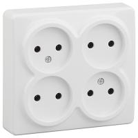Эксперт белый розетка открытая 4-мест IP20 