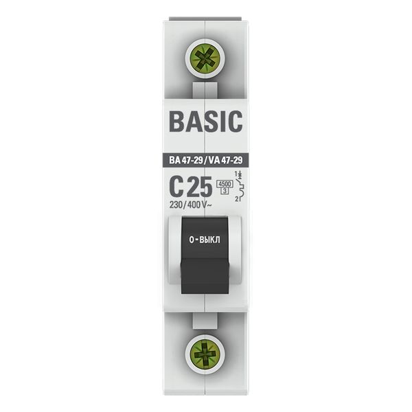 Автомат 1Р 25А C 4,5кА ВА47-29 EKF Basic 