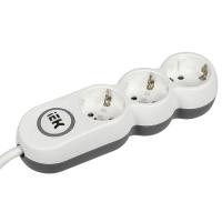 Удлинитель 3-мест 5м ПВС 3*1,5 белый выкл IEK  UNO