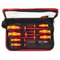 Набор отверток диэлектрических 8шт (SL 2.5, 4, 5.5, 6.5 PH 0, 1, 2, индикатор) НИО-08 КВТ Профи