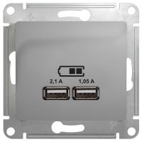 Глосса алюминий розетка USB скрытая 2-ая  