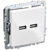 BRITE Роз. USB A+A 3,1А РЮ10-1-БрБ бел. IEK