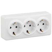 Эксперт белый розетка открытая 3-мест заземление шторки IP20 