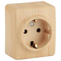 Эксперт сосна розетка открытая 1-мест заземление IP20 