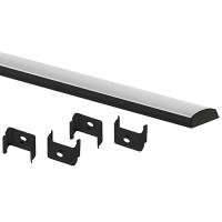 Профиль с экраном накладной гибкий 15*6,4*2000мм ViaSvet черный,крепеж+заглушки