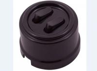 Бирони коричневый выключатель 2кл открытая 10А IP40  клавишный  Jantera